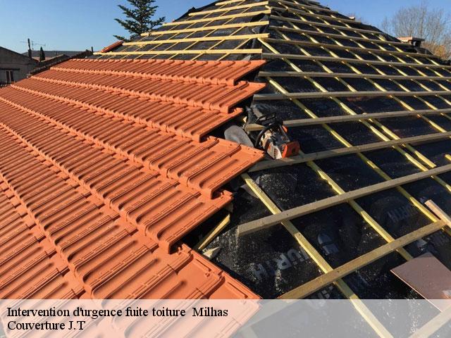 Intervention d'urgence fuite toiture   milhas-31160 Couverture J.T